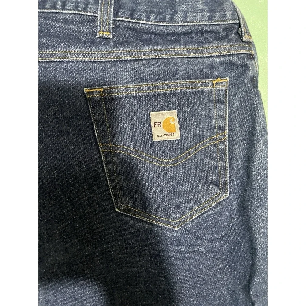 Carhartt Men FR Flame‎ Resistant Jeans 50x32 Dark Wash HRC 2 Denim Work Pants